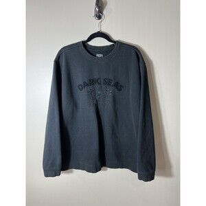 Dark Seas Division Mens Crewneck Black Textured Sweatshirt Size XL